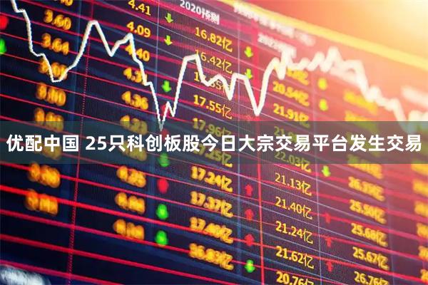优配中国 25只科创板股今日大宗交易平台发生交易