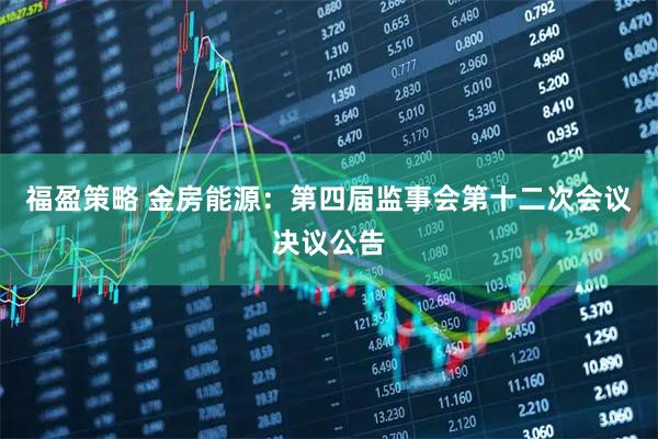 福盈策略 金房能源：第四届监事会第十二次会议决议公告