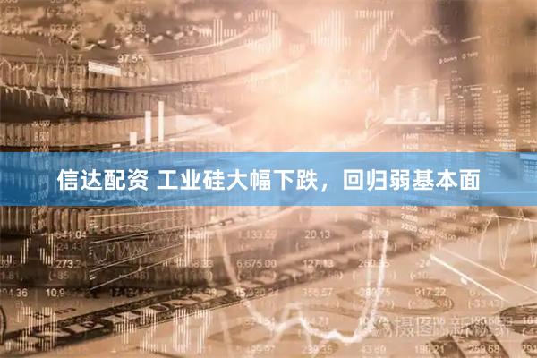信达配资 工业硅大幅下跌，回归弱基本面